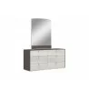 Whiteline Modern Living Berlin Rectangular Mirror in High Gloss Chestnut Grey - Angled with Dresser - Whiteline Modern Living Berlin Rectangular Mirror in High Gloss Chestnut Grey - Angled with Dresser