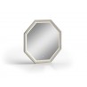 Whiteline Modern Living Chloe Hexagonal Mirror In High Gloss Grey With LED Light - Angled