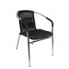 Madrid Armchair Black Synthetic Wicker Anodized Aluminum