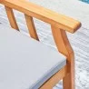 Vifah Kapalua Honey Nautical 5-Piece Eucalyptus Wooden Outdoor Dining Set, Seat Arm Closeup View - Vifah Kapalua Honey Nautical 5-Piece Eucalyptus Wooden Outdoor Dining Set, Seat Arm Closeup View