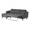 Moe's Home Collection Belagio Sofa Bed - Charcoal - Left Facing