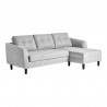 Moe's Home Collection Belagio Sofa Bed - Light Grey - Right Facing