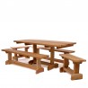 All Things Cedar 5 Piece Set Western Red Cedar Outdoor Market - Bench Angle