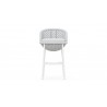 Azzurro Montauk Bar Stool With Matte White Aluminum Frame and Pearl Gray All-Weather Rope - Front