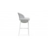 Azzurro Montauk Bar Stool With Matte White Aluminum Frame and Pearl Gray All-Weather Rope - Side