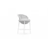 Azzurro Montauk Counter Stool With Matte White Aluminum Frame and Pearl Gray All-Weather Rope - Angled - Azzurro Montauk Counter Stool With Matte White Aluminum Frame and Pearl Gray All-Weather Rope - Angled