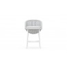Azzurro Montauk Counter Stool With Matte White Aluminum Frame and Pearl Gray All-Weather Rope - Front