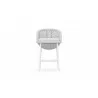 Azzurro Montauk Counter Stool With Matte White Aluminum Frame and Pearl Gray All-Weather Rope - Front - Azzurro Montauk Counter Stool With Matte White Aluminum Frame and Pearl Gray All-Weather Rope - Front