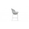 Azzurro Montauk Counter Stool With Matte White Aluminum Frame and Pearl Gray All-Weather Rope - Side