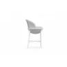Azzurro Montauk Counter Stool With Matte White Aluminum Frame and Pearl Gray All-Weather Rope - Side - Azzurro Montauk Counter Stool With Matte White Aluminum Frame and Pearl Gray All-Weather Rope - Side
