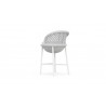 Azzurro Montauk Counter Stool With Matte White Aluminum Frame and Pearl Gray All-Weather Rope - Back Angled