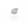 Azzurro Montauk Counter Stool With Matte White Aluminum Frame and Pearl Gray All-Weather Rope - Back Angled - Azzurro Montauk Counter Stool With Matte White Aluminum Frame and Pearl Gray All-Weather Rope - Back Angled