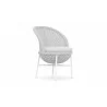 Azzurro Montauk Dining Chair With Matte White Aluminum Frame and Pearl Gray All-Weather Rope - Angled - Azzurro Montauk Dining Chair With Matte White Aluminum Frame and Pearl Gray All-Weather Rope - Angled