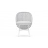Azzurro Montauk Dining Chair With Matte White Aluminum Frame and Pearl Gray All-Weather Rope - Front