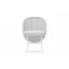 Azzurro Montauk Dining Chair With Matte White Aluminum Frame and Pearl Gray All-Weather Rope - Front - Azzurro Montauk Dining Chair With Matte White Aluminum Frame and Pearl Gray All-Weather Rope - Front