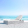 Azzurro Living Montauk Lounge Chair With Matte White Aluminum Frame And Pearl Gray All-Weather Rope - Lifestyle