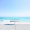 Azzurro Living Montauk Ottoman With Polar Cushion - Lifestyle