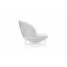 Azzurro Montauk Club Chair In Matte White Aluminum With Pearl Gray All-Weather Rope - Side