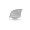 Azzurro Montauk Club Chair In Matte White Aluminum With Pearl Gray All-Weather Rope - Back Angled