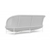 Azzurro Living Montauk 3 Seat Sofa With Matte White Aluminum Frame And Pearl Gray All-Weather Rope - Back Angled