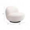 Zuo Modern Myanmar Accent Chair in Cream - Seat Dimension