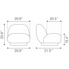 Zuo Modern Myanmar Accent Chair in Cream - Dimension