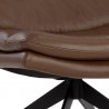 Sunpan Keller Swivel Lounge Chair Missouri Mahogany Leather - Seat Closeup Angle