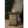 Crawford and Burke Misti Brown Stack Stone Outdoor Gas Fire Pit, Lifestyle - Crawford and Burke Misti Brown Stack Stone Outdoor Gas Fire Pit, Lifestyle