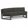 Redondo Curved Sofa in Spectrum Carbon, No Welt - Front Side Angle