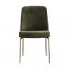 Sunpan Zeke Dining Chair Antique Brass in Bergen Olive - Front View
