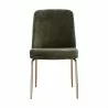 Sunpan Zeke Dining Chair Antique Brass in Bergen Olive - Front View - Sunpan Zeke Dining Chair Antique Brass in Bergen Olive - Front View
