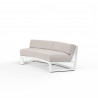 Newport Curved Sofa in Canvas Natural, No Welt - Front Side Angle