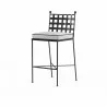 Provence Barstool in Canvas Natural w/ Contrast Spectrum Carbon Welt - Front Side Angle - Provence Barstool in Canvas Natural w/ Contrast Spectrum Carbon Welt - Front Side Angle