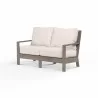Laguna Loveseat in Canvas Natural, No Welt - Front Side Angle - Laguna Loveseat in Canvas Natural, No Welt - Front Side Angle