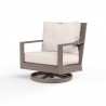 Laguna Swivel Club Rocker in Canvas Natural, No Welt - Front Side Angle