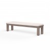 Laguna Dining Bench in Canvas Natural, No Welt - Front Side Angle
