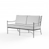 Provence Loveseat in Canvas Natural w/ Contrast Spectrum Carbon Welt - Front Side Angle