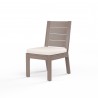 Laguna Armless Dining Chair in Canvas Natural, No Welt - Front Side Angle