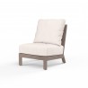 Laguna Armless Club in Canvas Natural, No Welt - Front Side Angle
