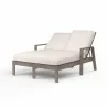 Laguna Double Chaise Lounge in Canvas Natural, No Welt - Front Side Angle - Laguna Double Chaise Lounge in Canvas Natural, No Welt - Front Side Angle
