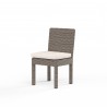 Coronado Armless Dining Chair in Canvas Natural w/ Self Welt - Front Side Angle
