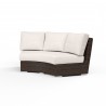Montecito Curved Loveseat in Canvas Natural w/ Self Welt - Front Side Angle