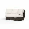 Montecito Curved Loveseat in Canvas Natural w/ Self Welt - Front Side Angle - Montecito Curved Loveseat in Canvas Natural w/ Self Welt - Front Side Angle