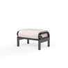Monterey Ottoman in Canvas Natural w/ Self Welt - Front Side Angle