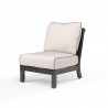 Monterey Armless Club in Canvas Natural w/ Self Welt - Front Side Angle