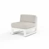 Newport Armless Club Chair in Canvas Natural, No Welt - Front Side Angle - Newport Armless Club Chair in Canvas Natural, No Welt - Front Side Angle