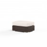 Montecito Ottoman in Canvas Natural w/ Self Welt - Front Side Angle