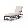 La Jolla Chaise in Canvas Natural w/ Self Welt - Front Side Angle
