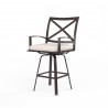 La Jolla Swivel Barstool in Canvas Natural w/ Self Welt - Front Side Angle