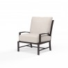 La Jolla Club Chair in Canvas Natural w/ Self Welt - Front Side Angle